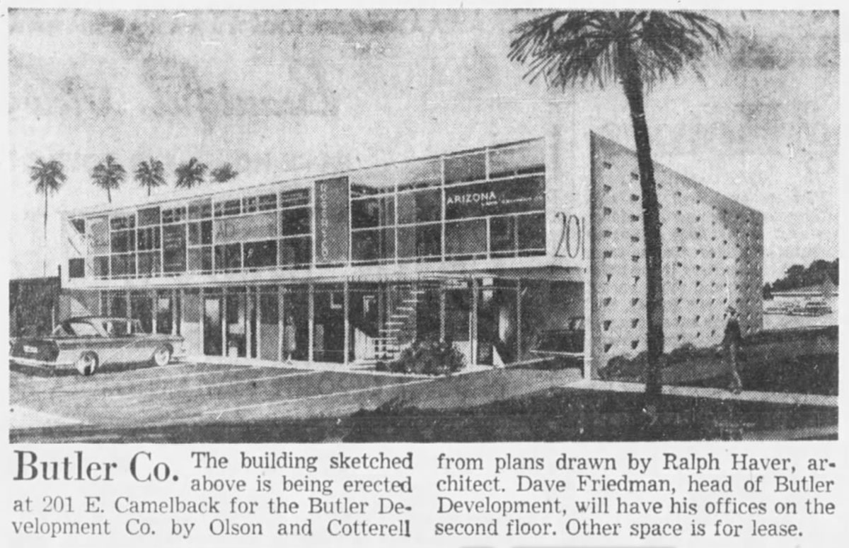 The Friedman Office Building aka Red Modern Furniture designed by Ralph Haver in Phoenix, Arizona